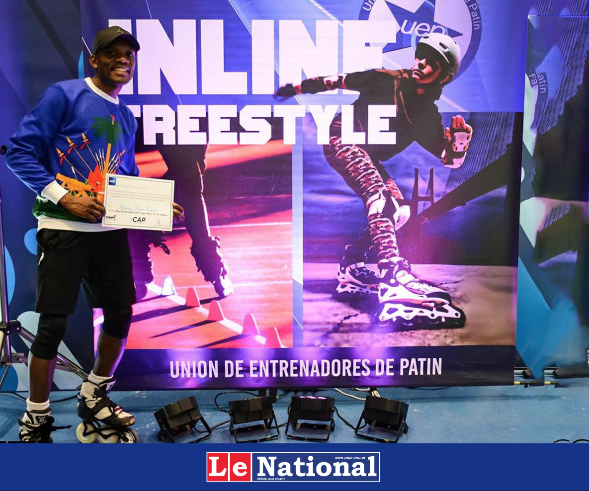 Le patineur haïtien Gesny Pierre-Louis obtient son diplôme professionnel !
